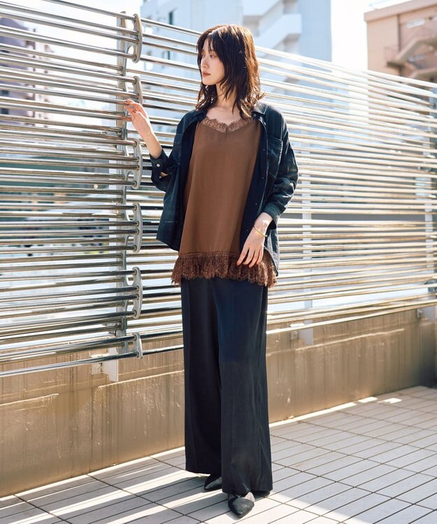 YECCA VECCA シアーデニムシャツ Black
