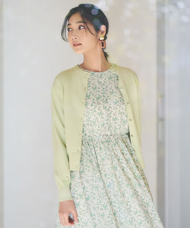 組曲 【8色展開・アンサンブル対応】ブーケカラーカーディガン グリーン系