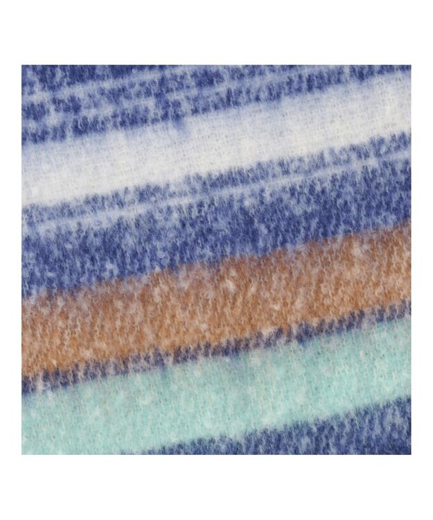 MOONBAT estaa ボリュームマフラー マルチボーダー／手洗い可 ディープブルー