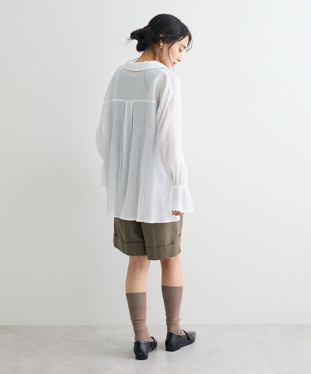 CRAFT STANDARD BOUTIQUE 衿ギャザーシャツブラウス White