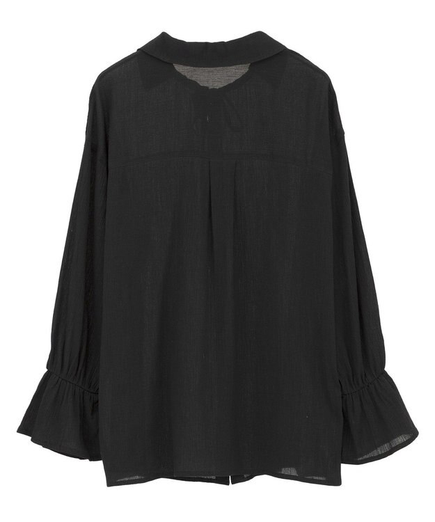 CRAFT STANDARD BOUTIQUE 衿ギャザーシャツブラウス Black