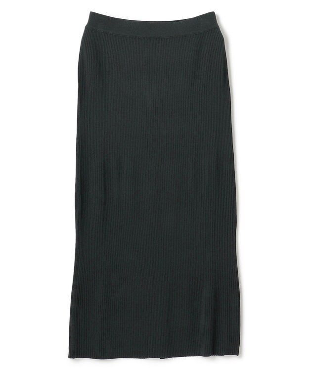 BEIGE， 【洗える】LAURA / Iラインリブスカート F Green×Black