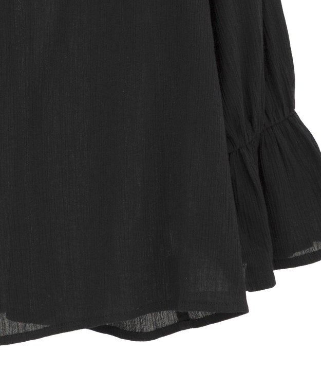 CRAFT STANDARD BOUTIQUE 衿ギャザーシャツブラウス Black