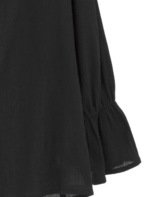 CRAFT STANDARD BOUTIQUE 衿ギャザーシャツブラウス Black