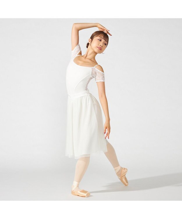 Chacott 【MADOKA SUGAI】オフショルダーレオタード オフホワイト