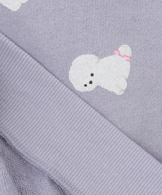 ANY KIDS アニマル 総柄 トレーナー サックスブルー×イヌ