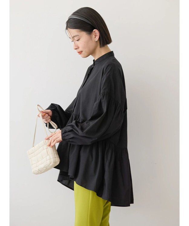 AMERICAN HOLIC サラックール／ＵＶカットティアードブラウス Black