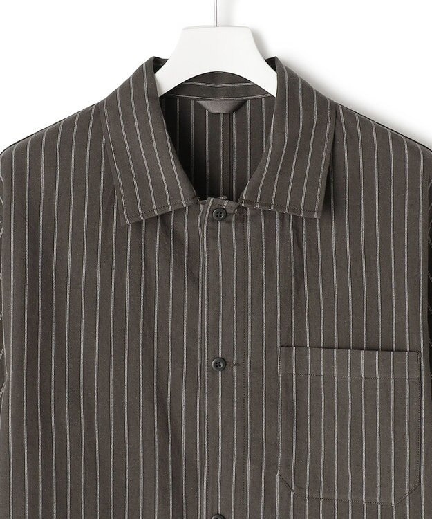 J.PRESS YORK STREET 【UNISEX】コットンリネンハーフスリーブシャツ ブルゾン グレー系1