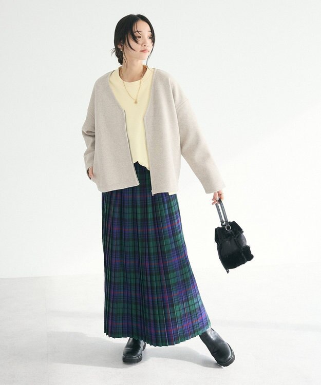 CRAFT STANDARD BOUTIQUE チェックプリーツスカート Green