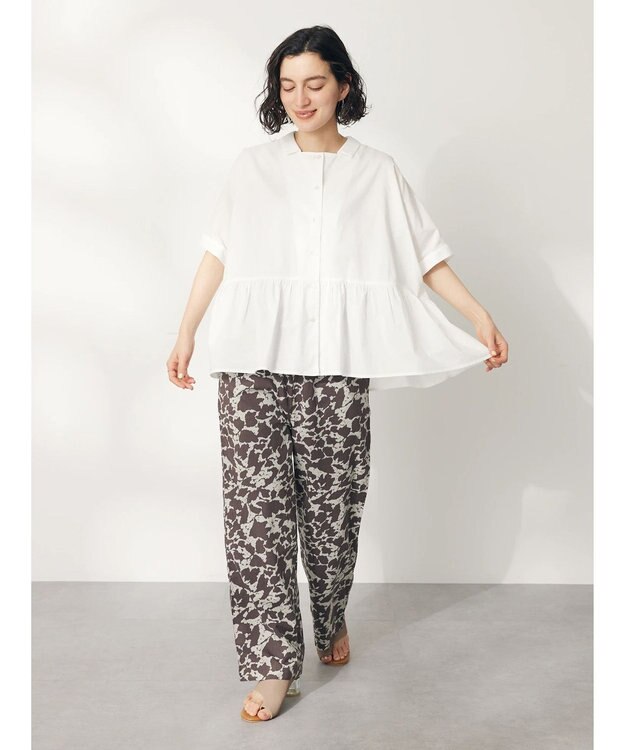 CRAFT STANDARD BOUTIQUE インド綿総柄イージーパンツ Brown