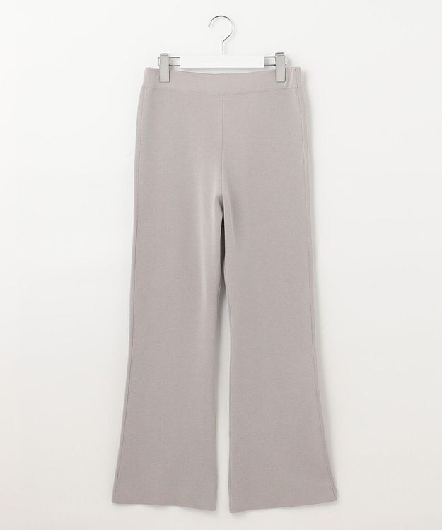 自由区 【XSサイズ～/洗える/セット着用可】ドライコットンハイゲージ フレアシルエット ニットパンツ ベージュ系