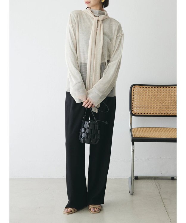 Green Parks AnriettMusee ドットチュール２ＷＡＹボウタイブラウス Ivory