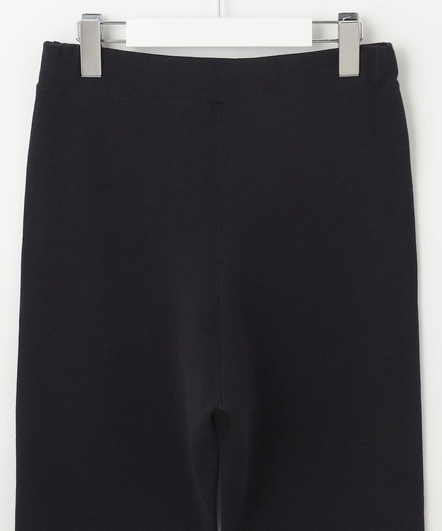 自由区 【XSサイズ～/洗える/セット着用可】ドライコットンハイゲージ フレアシルエット ニットパンツ ネイビー系