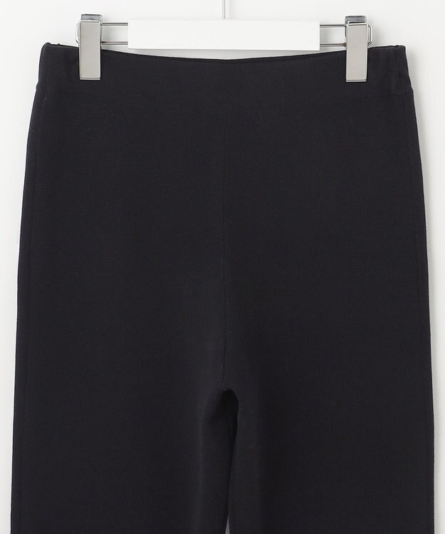 自由区 【XSサイズ～/洗える/セット着用可】ドライコットンハイゲージ フレアシルエット ニットパンツ ネイビー系