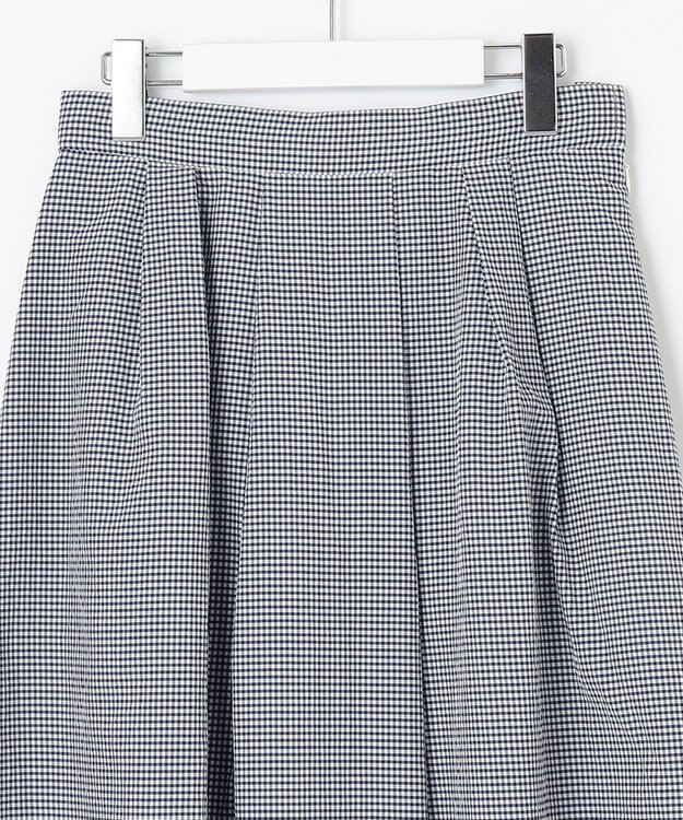 J.PRESS LADIES 【洗える】アセVis ギンガム スカート ネイビー系3