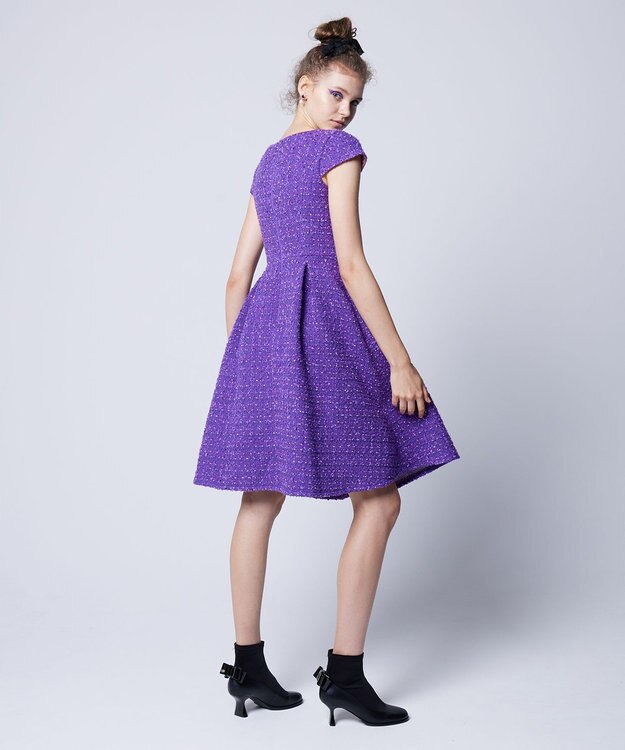 TOCCA CHIFFON TWEED ドレス パープル系