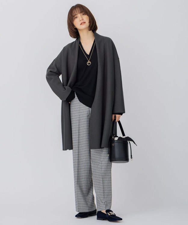 23区 L コンプレストパイル コーディガン スレートグレー系