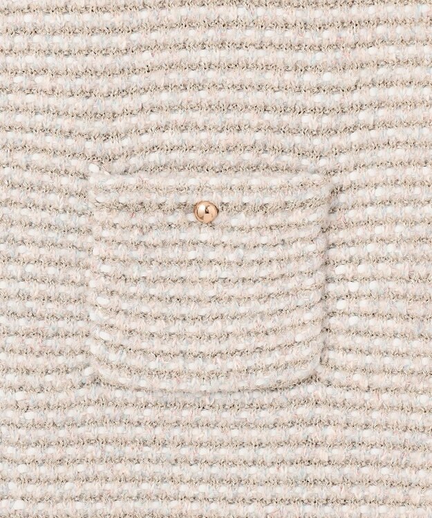 自由区 L ツイード調ニット ジレ ベージュ系