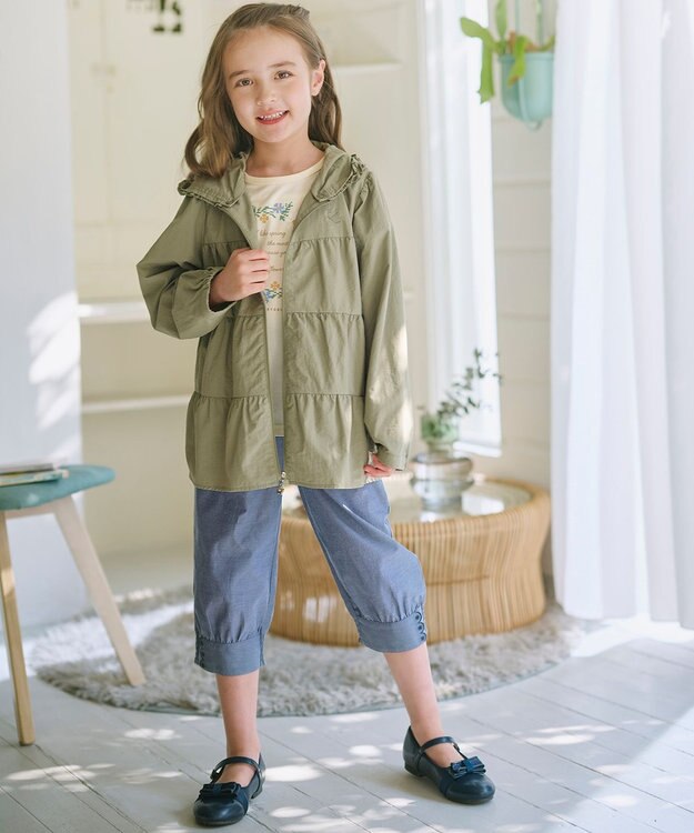 組曲 KIDS 【110-140㎝】 撥水ティアードマウンパ カーキ