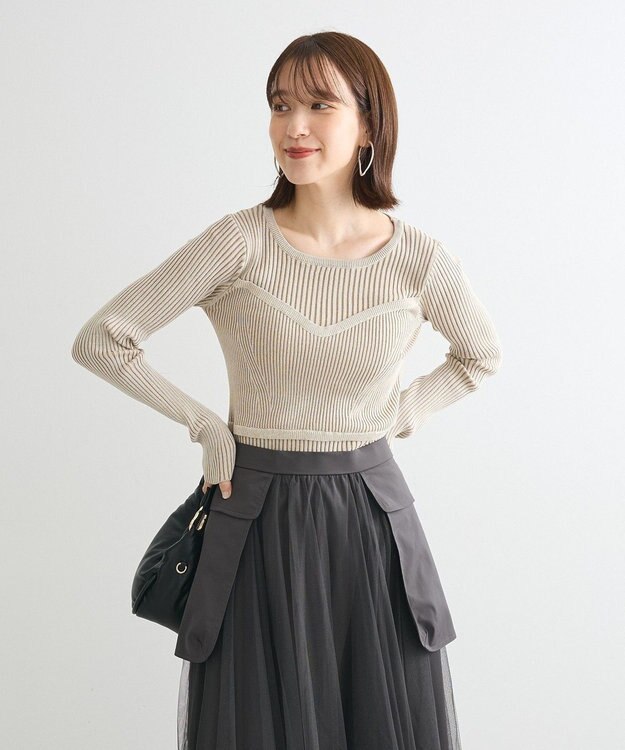 Green Parks ・ＡＮＤＳＥＡＲＣＨ　リブフェイクレイヤードニット