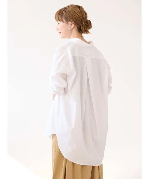 AMERICAN HOLIC ＵＶカット加工バックタックシャツチュニック Off White