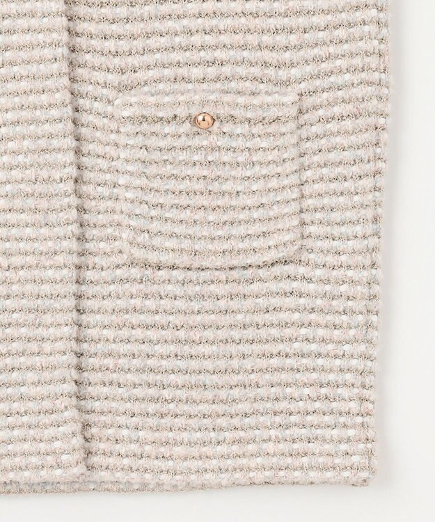 自由区 L ツイード調ニット ジレ ベージュ系