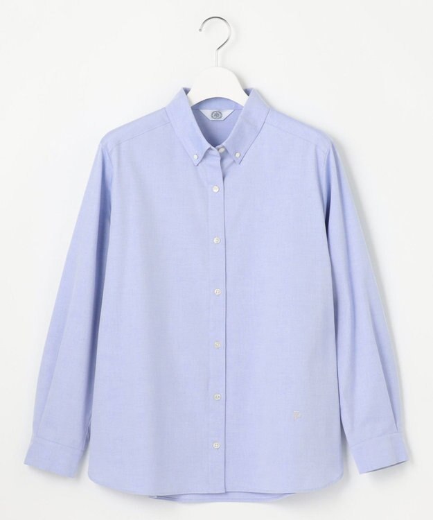 J.PRESS LADIES 【洗える】PINオックス ボタンダウン シャツ ブルー系