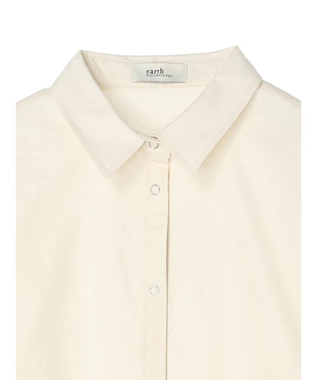 earth music&ecology ショート丈シャツジャケット Ivory