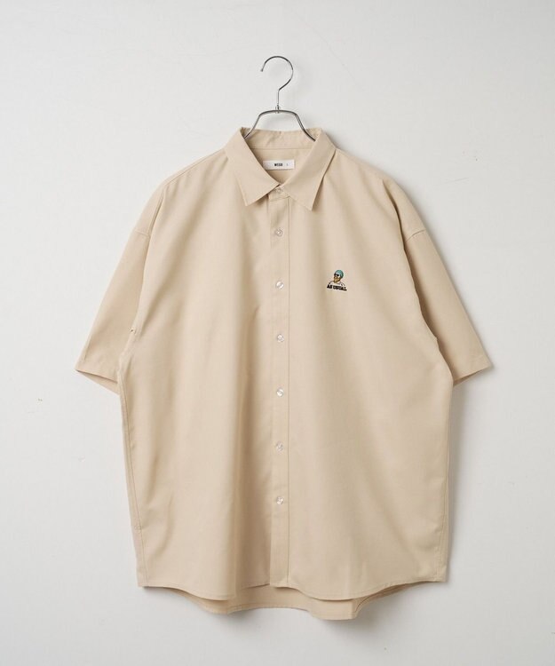 WEGO 【シワになりにくい】イージーケアオックスフォードワンポイントシャツ（S） ベージュ