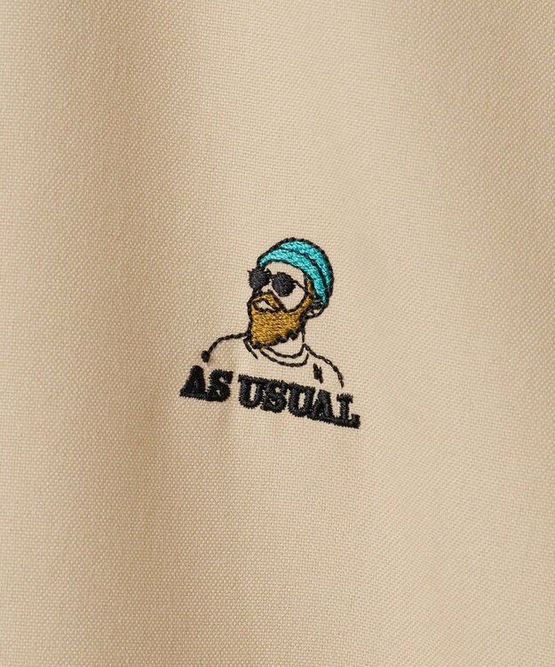 WEGO 【シワになりにくい】イージーケアオックスフォードワンポイントシャツ（S） ベージュ