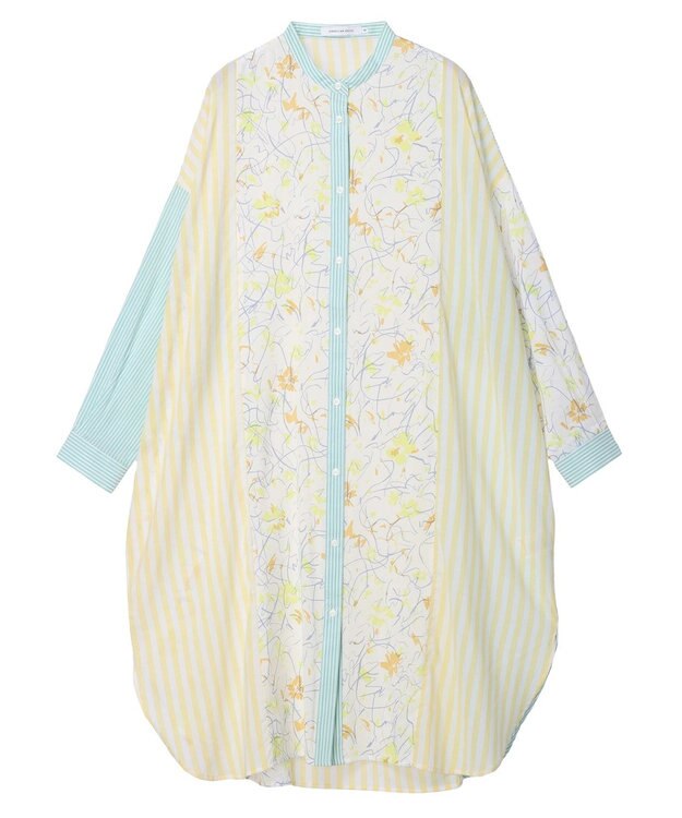 AMERICAN HOLIC Ｆｌｏｗｅｒ　×　Ｓｔｒｉｐｅシャツチュニック Yellow