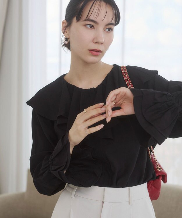 WEGO 【ANGIE VINTAGE】ラッフルブラウス ブラック