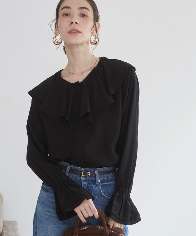 WEGO 【ANGIE VINTAGE】ラッフルブラウス ブラック