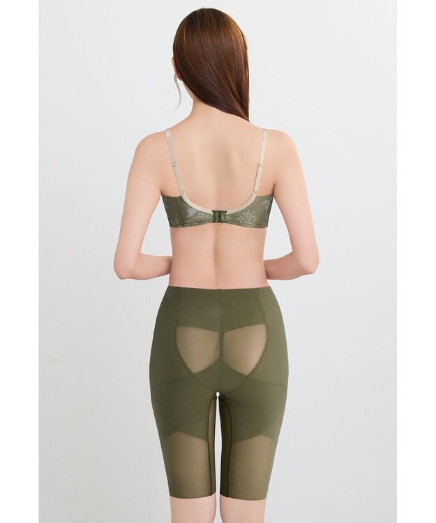 WACOAL ブラジャー 着やせシルエット 脇から背中のラインすっきり Gカップまで対応 大きいサイズ レディース BXC405 /ワコール オリーブ