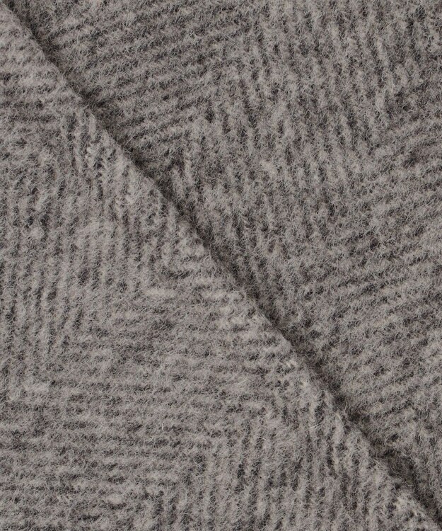 自由区 L ウールリバーロング コート グレーヘリンボン