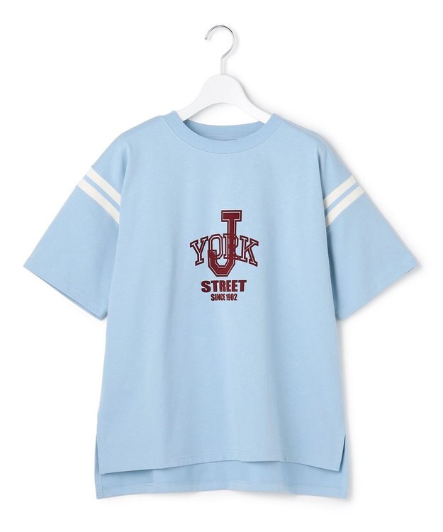 J.PRESS YORK STREET 【WOMEN】フットボールTシャツ サックスブルー系