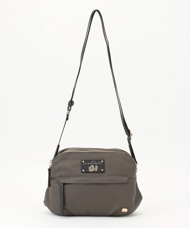 LA BAGAGERIE ウォータープルーフナイロン　スクエアショルダー グレー