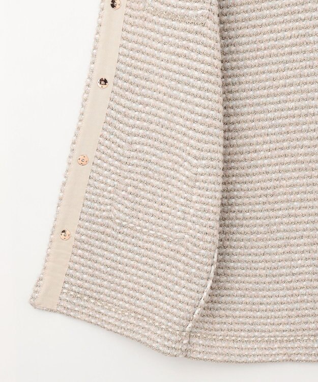 自由区 L ツイード調ニット ジレ ベージュ系