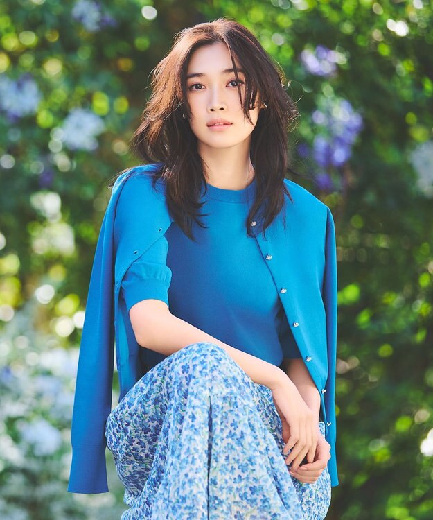 組曲 【8色展開・アンサンブル対応】ブーケカラーカーディガン ブルー系