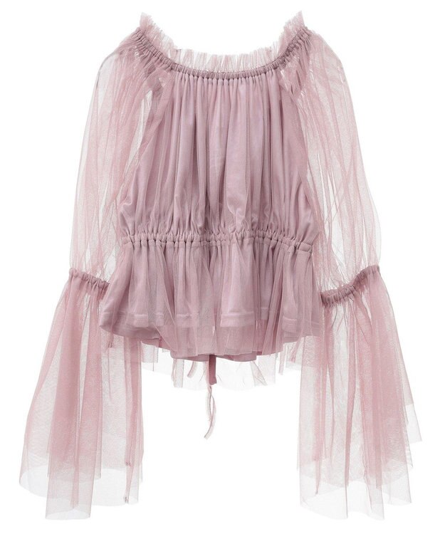 earth music&ecology チュールブラウス Pink