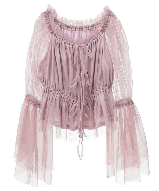 earth music&ecology チュールブラウス Pink