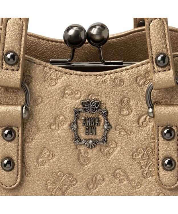 ANNA SUI ノーブル 2way口金ハンドバッグ ゴールド