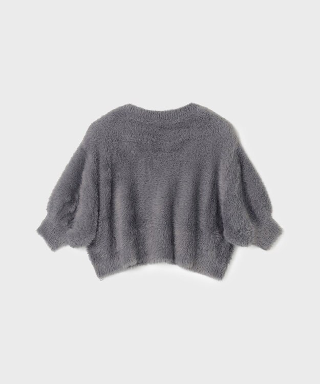 GRACE CONTINENTAL フェザースリーブニットカーディガン グレー