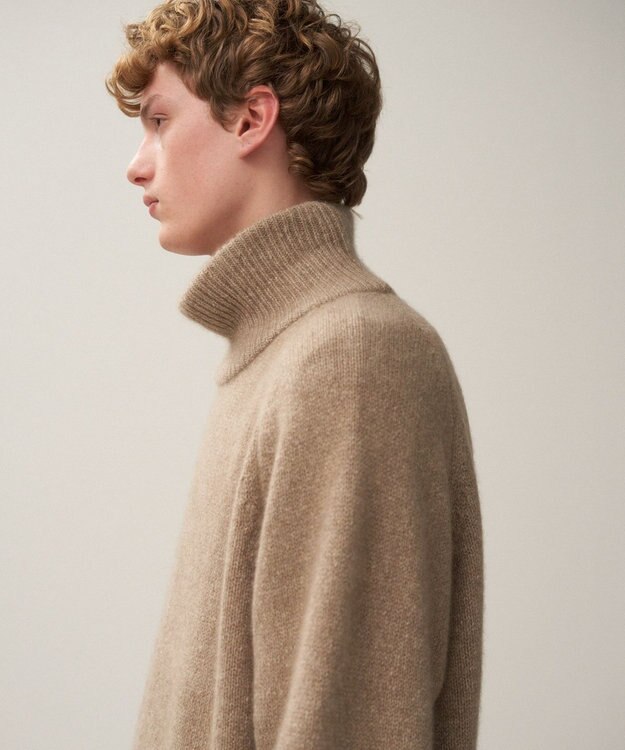 ATON SPUN CASHMERE | ボトルネックセーター - UNISEX BEIGE