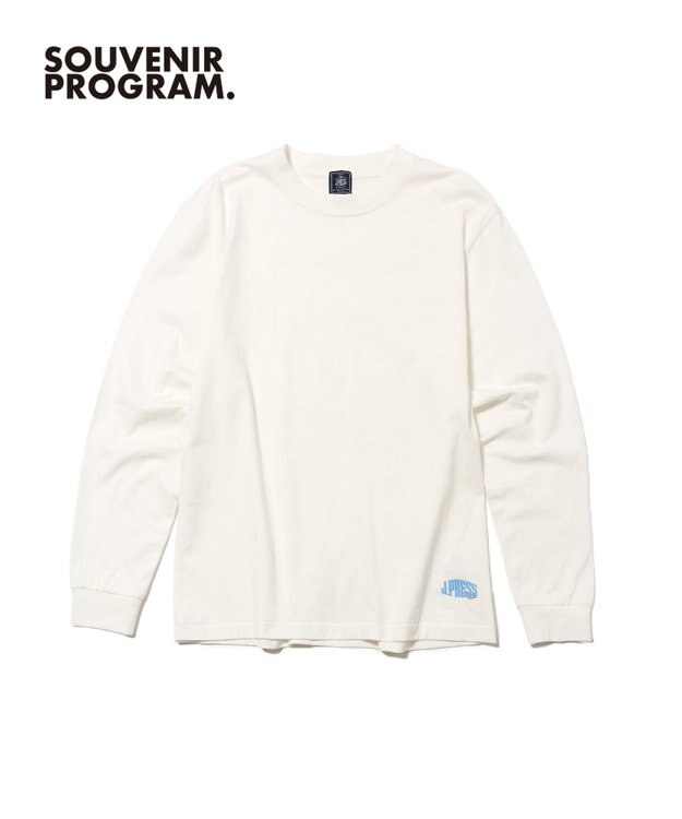 J.PRESS MEN 【J.PRESS ORIGINALS】【UNISEX】Cotton Jersey Small Logo Long Sleeve T-shirt ホワイト系
