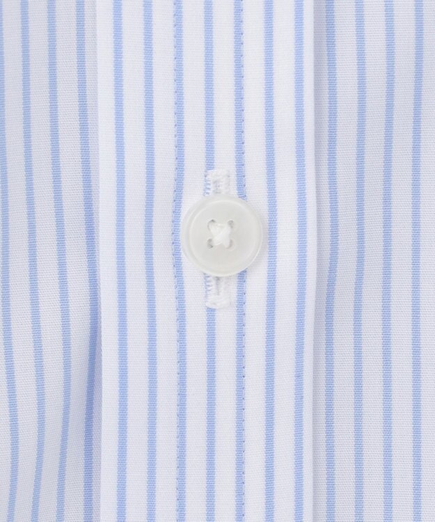 GOTAIRIKU 【形態安定】プレミアムプリーツシャツ_ワイドカラーストライプ サックスブルー系1