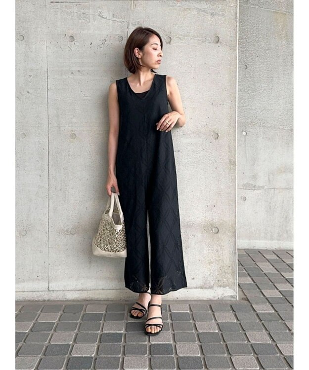 Green Parks クラシックレースロンパース Black