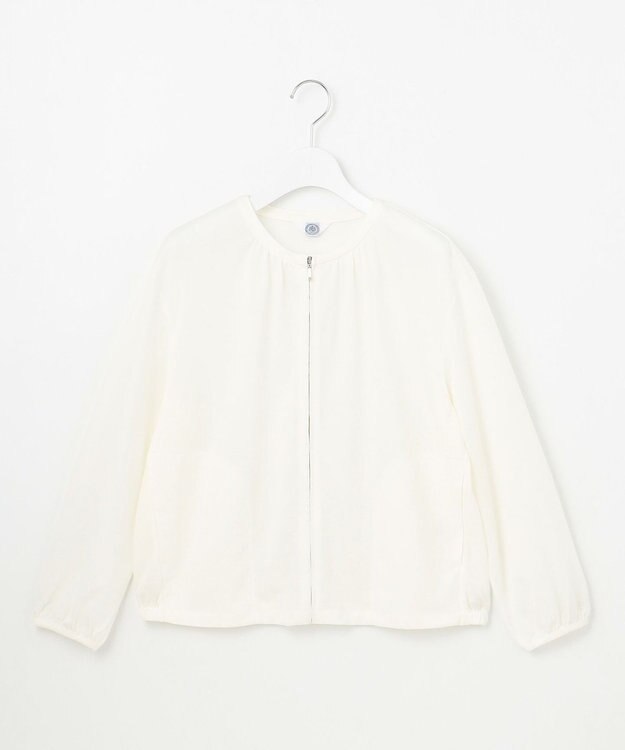 J.PRESS LADIES 【接触冷感・洗える】シアー ブルゾン オフホワイト系