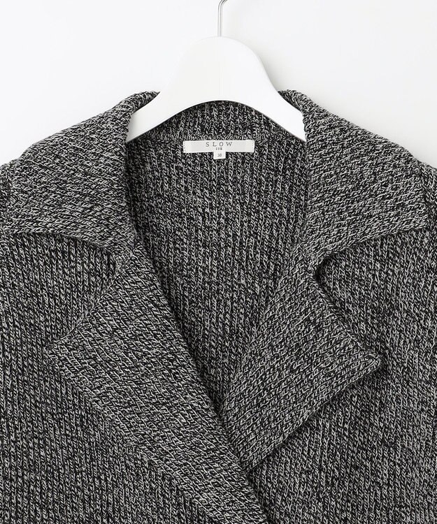 23区 L 【SLOW/一部店舗限定】ニットトータル ジャケット オフ×ブラック杢