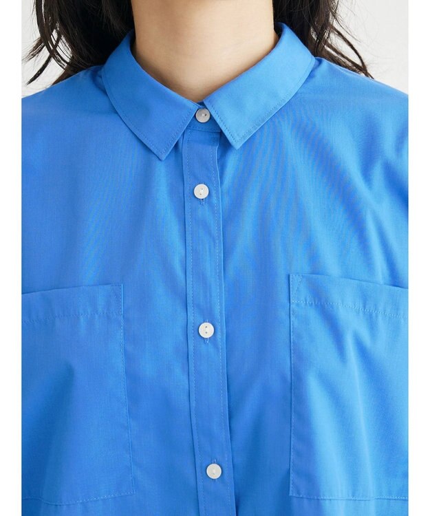 Green Parks 胸元ポケットイージーケアシャツ Blue